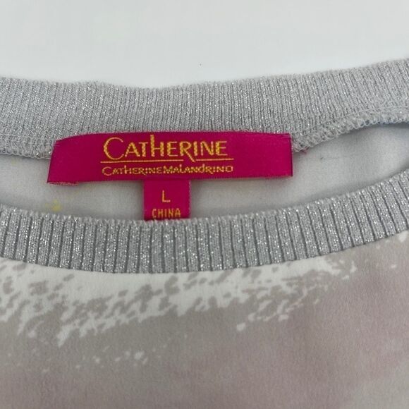 Catherine Malandrino Top For Women Joey Blouse Top Sz L Off Shoulder MultiColor - Picture 6 of 6